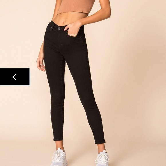 AGOLDE Sophie Black High Rise Skinny Jeans women’s size‎ 30 preowned with wear - Picture 1 of 16